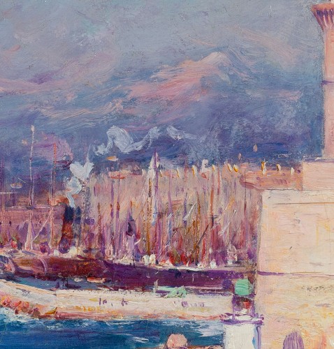 Tableaux et dessins Tableaux XIXe siècle - Jean-Baptiste OLIVE (1848-1936) - L’entrée du bassin de la Joliette