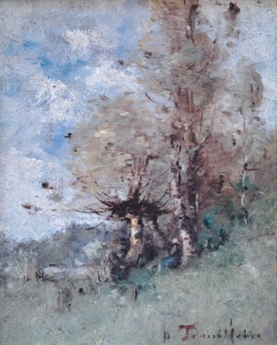 Paul-Désiré Trouillebert (1829-1900) Young woman sitting against a tree