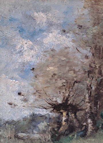 Tableaux et dessins Tableaux XIXe siècle - Paul-Désiré Trouillebert (1829-1900) Jeune femme assise contre un arbre