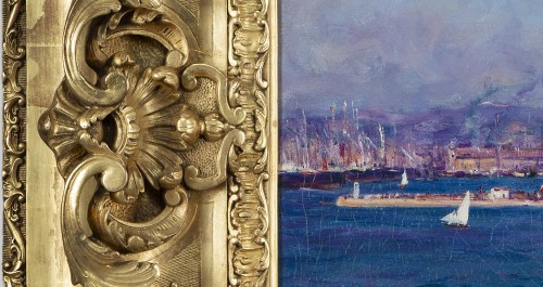 Jean-Baptiste OLIVE (1848-1936) L’entrée du bassin de la Joliette - Galerie Delvaille