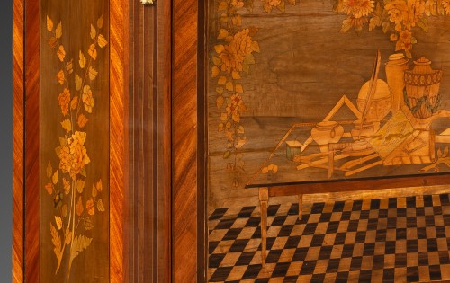 Mobilier Bureau et Secrétaire - Secrétaire à abattant, estampillé Wolff époque Louis XVI