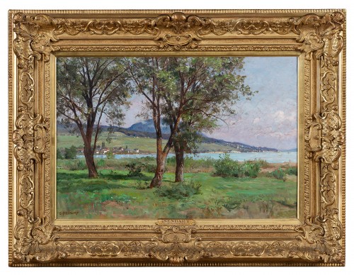 Emile Isenbart (1846-1921) Le Lac de Neuchâtel (Suisse)
