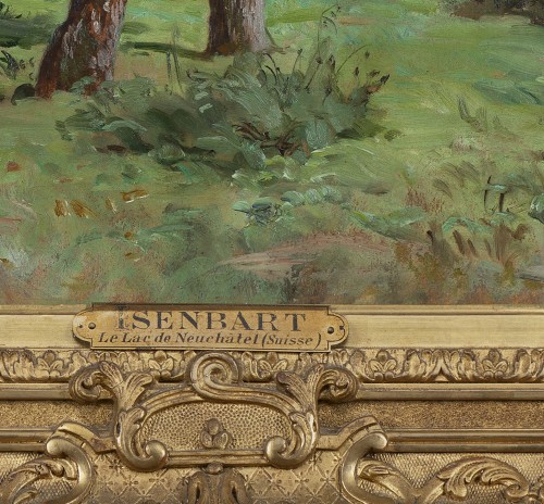 Emile Isenbart (1846-1921) Le Lac de Neuchâtel (Suisse) - 