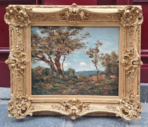 Henri Joseph Harpignies (1819-1916) Villiers Saint Benoit - Paintings & Drawings Style 