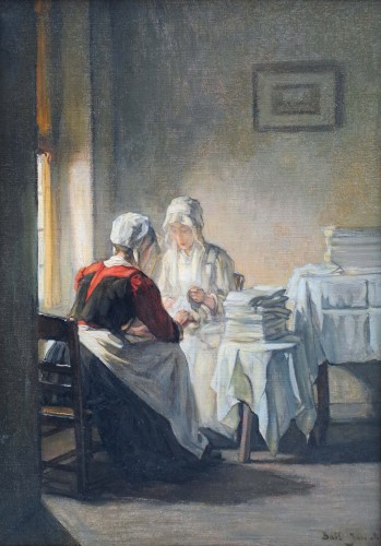 Joseph Bail (1862-1921) - Le pliage du linge aux hospices de Beaune