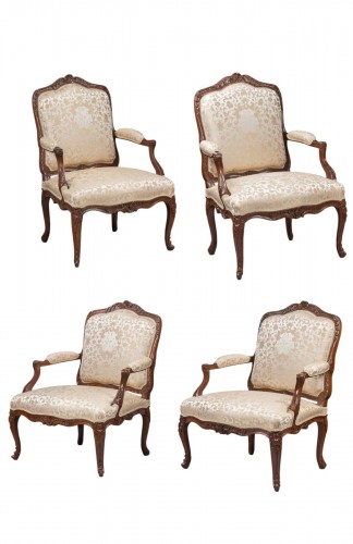 Quatre fauteuils à la Reine, Estampillé CRESSON