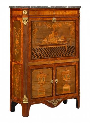 Drop-front secretary desk stamped Wolff, Louis XVI period
