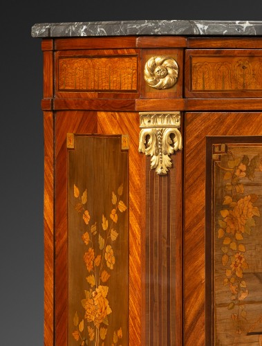 Drop-front secretary desk stamped Wolff, Louis XVI period - Furniture Style Louis XVI