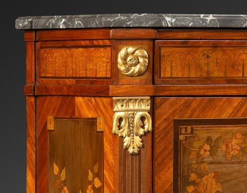 Drop-front secretary desk stamped Wolff, Louis XVI period - Louis XVI