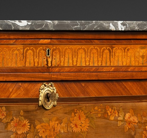 Antiquités - Drop-front secretary desk stamped Wolff, Louis XVI period