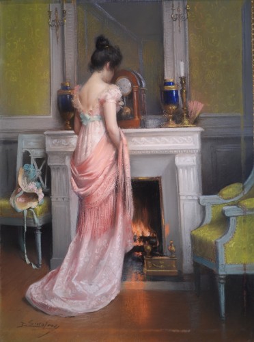 Delphin Enjolras (1857-1945) - Jeune femme devant la cheminée