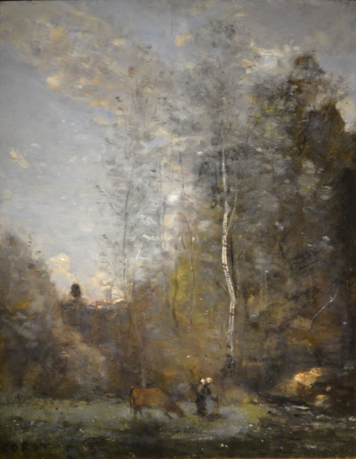 Jean Baptiste Camille Corot 1796 1875 Cow Grazing At The Foot Of A Birc Ref Jean Baptiste Camille Corot 1796 1875 Cow Grazing At The Foot Of A Birc Ref
