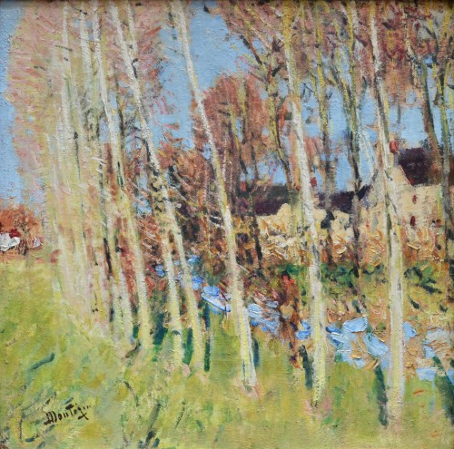 Pierre-Eugène Montézin (1874-1946) - Poplar Trees near a Stream