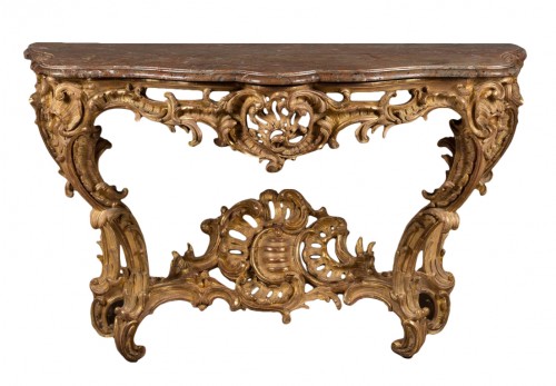 Exceptionnelle console d’époque Louis XV