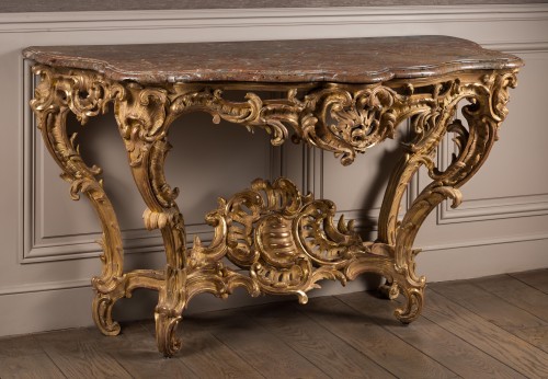 Mobilier Console - Exceptionnelle console d’époque Louis XV