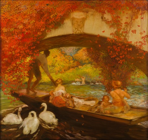 Gaston La Touche  (1854-1913) - Boat trip under the bridge, Saint Cloud