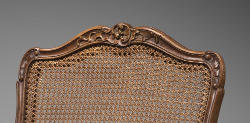 Fauteuil de bureau en cannage par Etienne Meunier - Sièges Style Louis XV