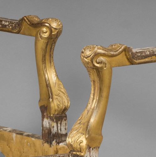 Antiquités - Paire de fauteuils d’époque Régence en bois doré
