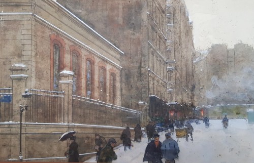 Luigi Loir (1845 - 1916) - Paris sous la neige - Galerie Delvaille