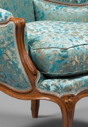 Sièges Fauteuil & Bergère - Bergère à la Reine, de l’époque Louis XV estampillée par Pierre Moreau