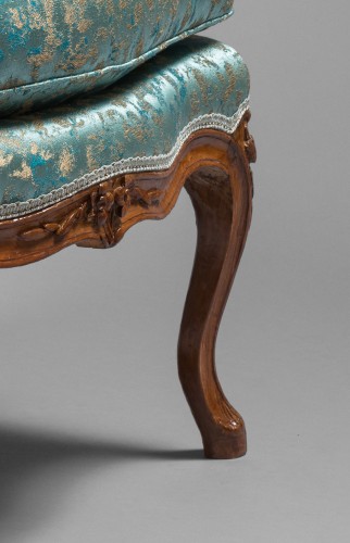 Bergère à la Reine, Louis XV Period stamped by Pierre Moreau - 