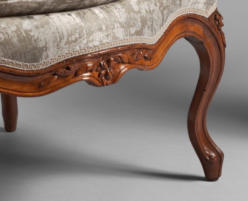Pair of &quot;Bergères&quot; Louis XV period , attributed to Pierre Nogaret - Seating Style Louis XV