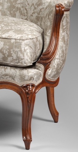 Seating  - Pair of &quot;Bergères&quot; Louis XV period , attributed to Pierre Nogaret