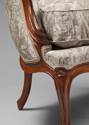 18th century - Pair of &quot;Bergères&quot; Louis XV period , attributed to Pierre Nogaret