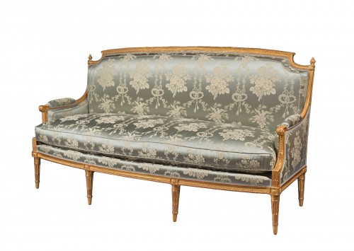 Superb carved and gilded wooden sofa Stamped by Adrien DUPAIN