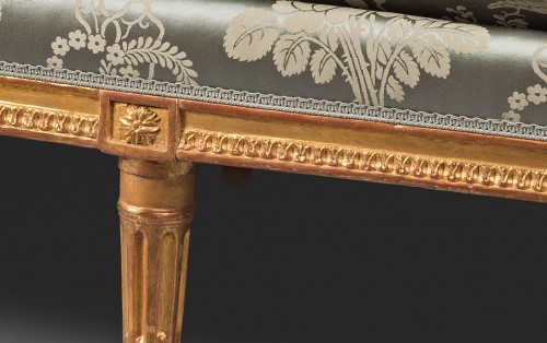 Seating  - Superb carved and gilded wooden sofa Stamped by Adrien DUPAIN