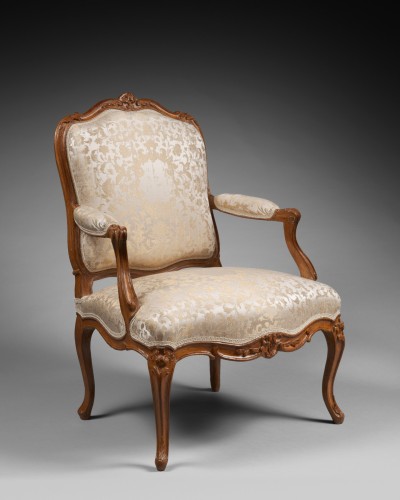 Louis XV - Nicolas HEURTAUT, Exceptionnelle suite de huit fauteuils à la Reine