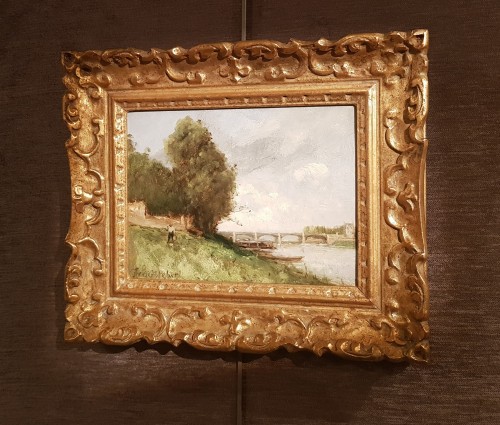 Paul-Désiré Trouillebert  (1829-1900)  &quot;Bridge over the Loire&quot; - Paintings & Drawings Style 