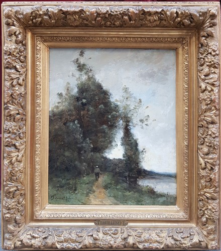 Paul-Désiré Trouillebert (1829-1900) &quot;The path near the Loire&quot; - Paintings & Drawings Style 