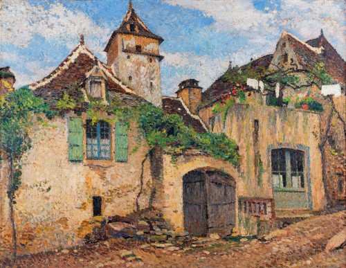 Henri Martin (1860-1943) - Village de &quot;Lherm&quot; dans le Périgord