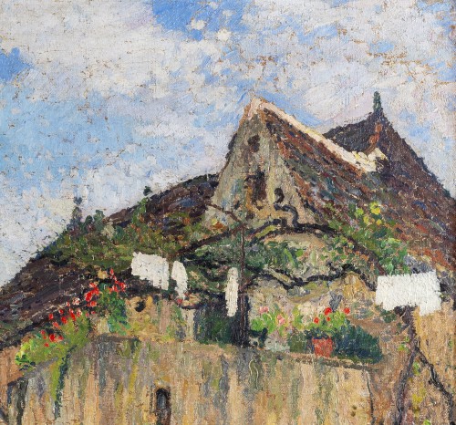 Tableaux et dessins Tableaux du XXe siècle - Henri Martin (1860-1943) - Village de "Lherm" dans le Périgord