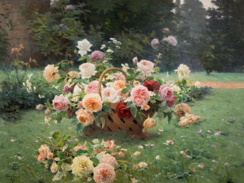 Henri Biva (1848-1928) - The Basket of Roses