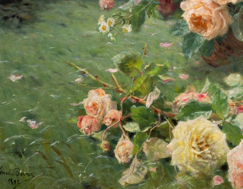 Tableaux et dessins Tableaux XIXe siècle - Henri Biva (1848-1928) - Le Panier de Roses