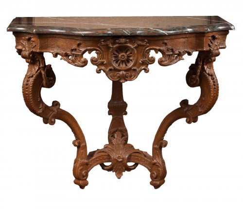 Console d’applique en chêne naturel sculpté