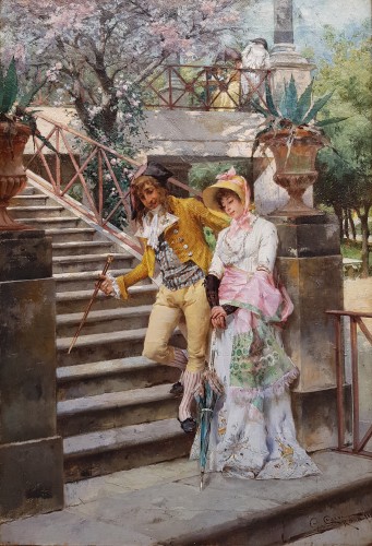 Giulio CERVI (born in Rome in 1856) "The invitation"