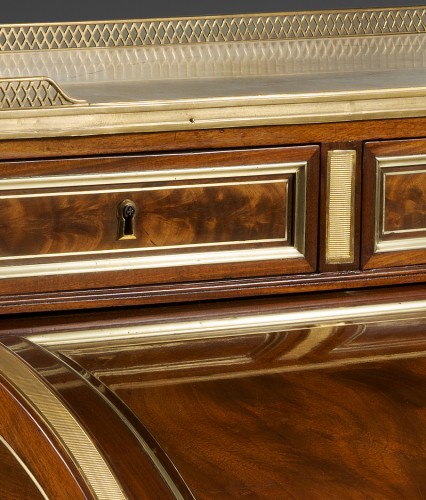 Large Cuban Mahogany Cylinder Desk - Louis XVI