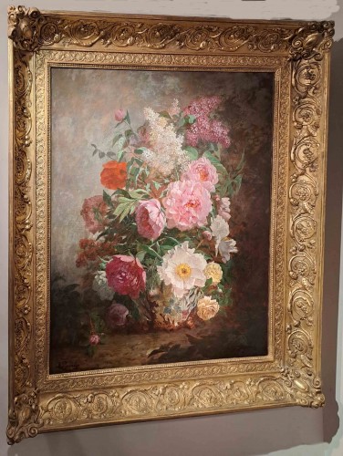 André Benoît Perrachon (1827-1909) - Bouquet de fleurs - Napoléon III