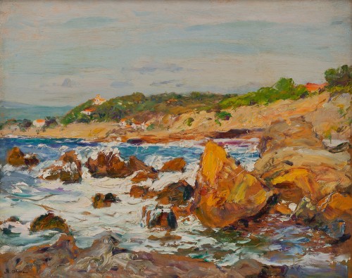 Jean-Baptiste Olive (1848-1936) - Rocks on the Mediterranean coast 