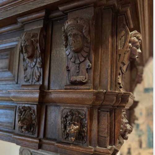 Cheminée en chêne, Renaissance d’Amsterdam, vers 1650-1700 - Matériaux & Architecture Style Louis XIII