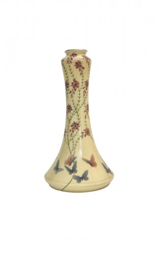 Sevres - Art Nouveau Vase Heather and Butterflies