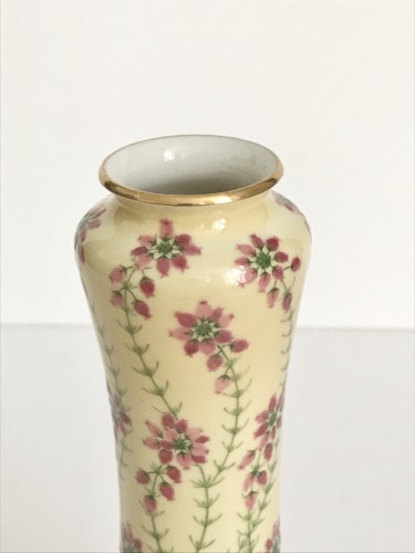 Porcelain & Faience  - Sevres - Art Nouveau Vase Heather and Butterflies