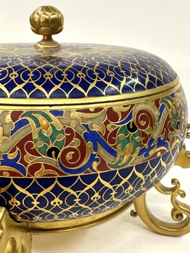 Objects of Vertu  - Large Box in &quot;Champlevé&quot; enamels, attributed to Maison Barbedienne