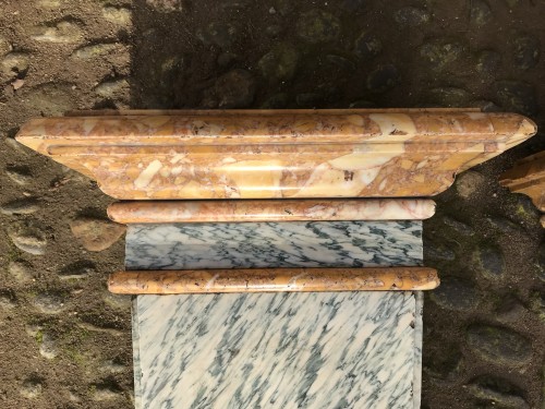 pair of antique coral breccia marble colums - 