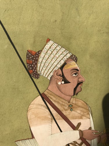 Paintings & Drawings  - Rajput with horse rider