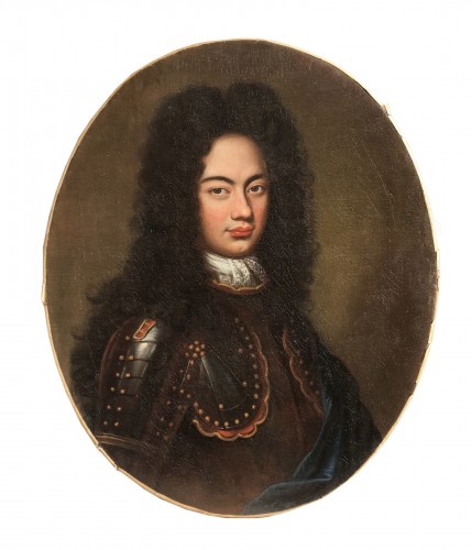 Portrait of man in armour , French scgool of the 18th century