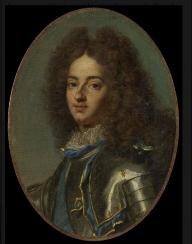 Portrait of man in armour , French scgool of the 18th century - Louis XIV